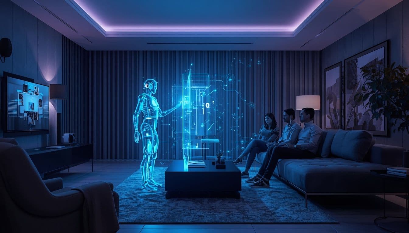 Futuristic artificial intelligence technology transforming daily life